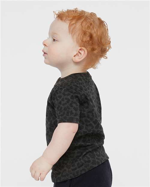 Rabbit Skins Infant Fine Jersey Tee 3322 Black Leopard
