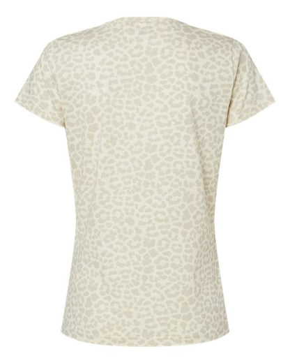 LAT Women's Fine Jersey Tee 3516 Natural Leopard
