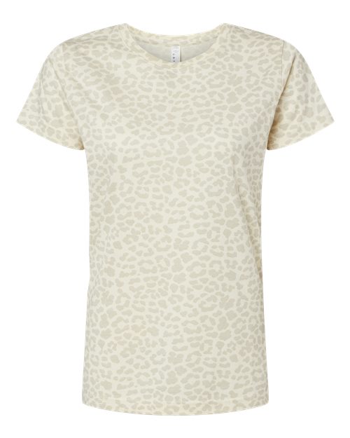 LAT Women's Fine Jersey Tee 3516 Natural Leopard