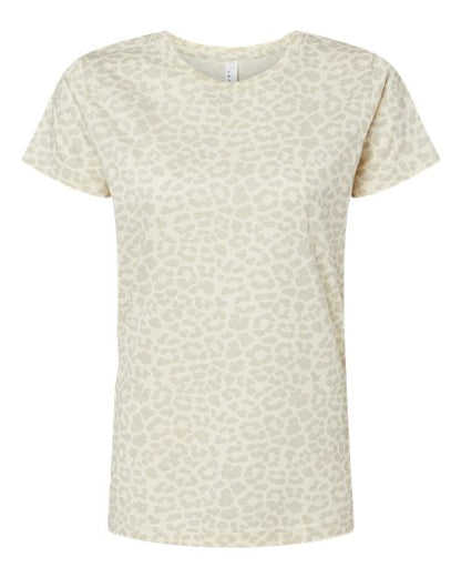 LAT Women's Fine Jersey Tee 3516 Natural Leopard