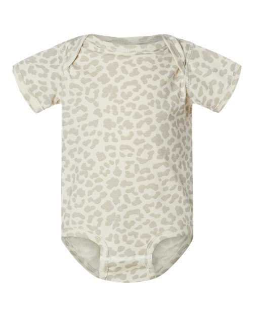 Rabbit Skins Infant Fine Jersey Bodysuit 4424 Natural Leopard