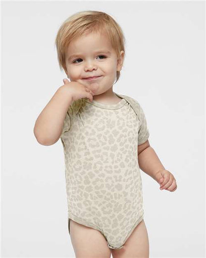 Rabbit Skins Infant Fine Jersey Bodysuit 4424 Natural Leopard