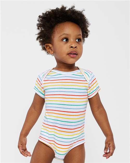 Rabbit Skins Infant Fine Jersey Bodysuit 4424 Rainbow Stripe