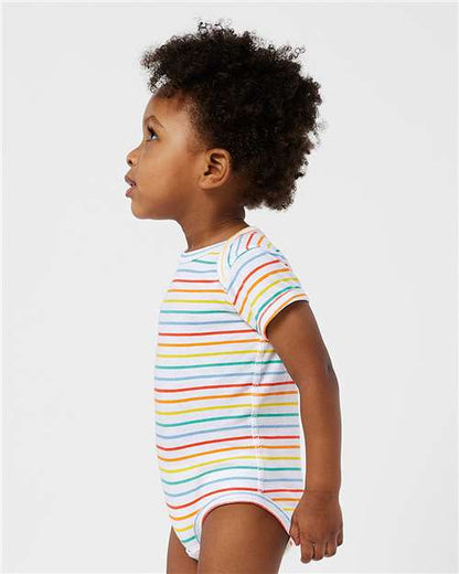 Rabbit Skins Infant Fine Jersey Bodysuit 4424 Rainbow Stripe