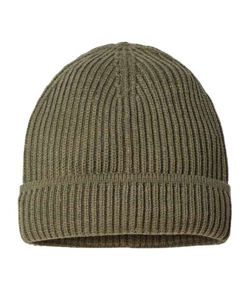 Atlantis Headwear Sustainable Finish Edge Cuffed Beanie MAPLE Custom Embroidered Business Logo