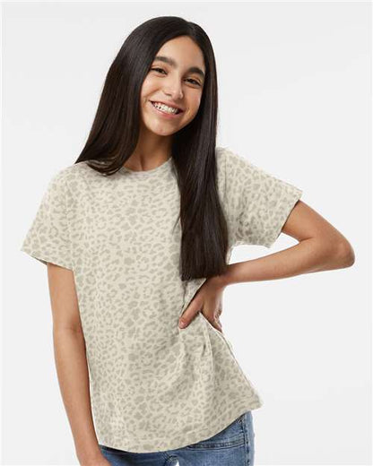 LAT Youth Fine Jersey Tee 6101 Natural Leopard