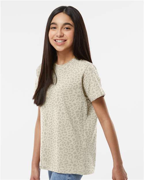 LAT Youth Fine Jersey Tee 6101 Natural Leopard