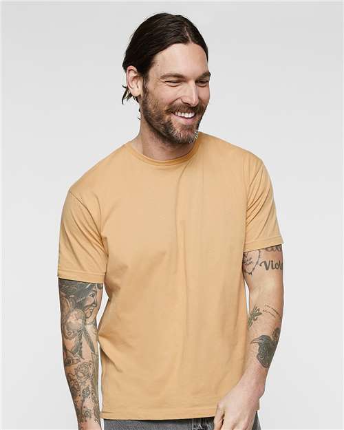 Custom Embroidered  LAT Fine Jersey Tee 6901 Latte