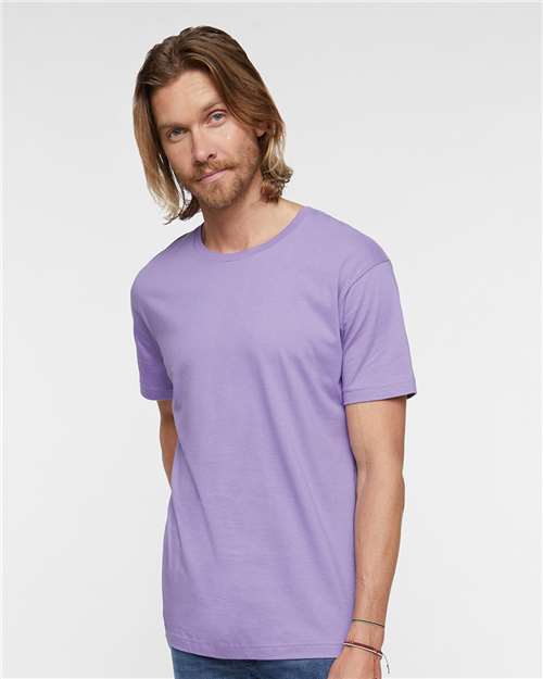 Custom Embroidered  LAT Fine Jersey Tee 6901 Lavender