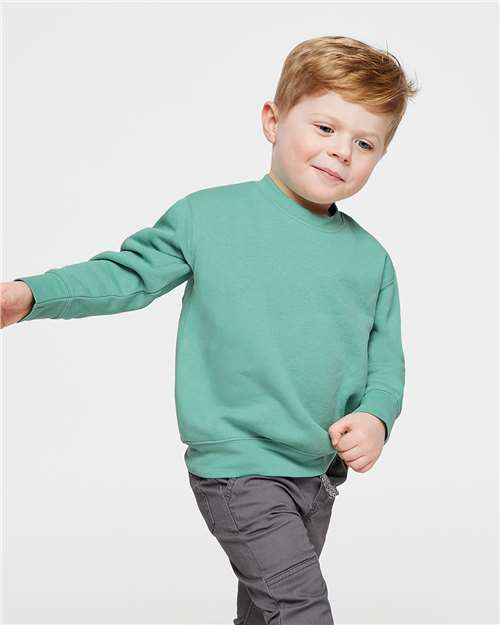 Custom Embroidered  Rabbit Skins Toddler Fleece Crewneck Sweatshirt 3317  