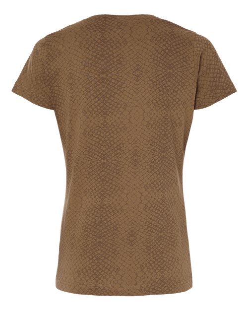 LAT Women's Fine Jersey Tee 3516 Brown Reptile