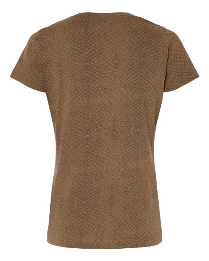LAT Women's Fine Jersey Tee 3516 Brown Reptile