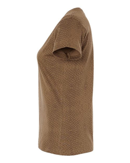 LAT Women's Fine Jersey Tee 3516 Brown Reptile