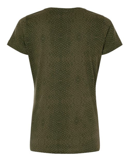 LAT Women's Fine Jersey Tee 3516 Green Reptile