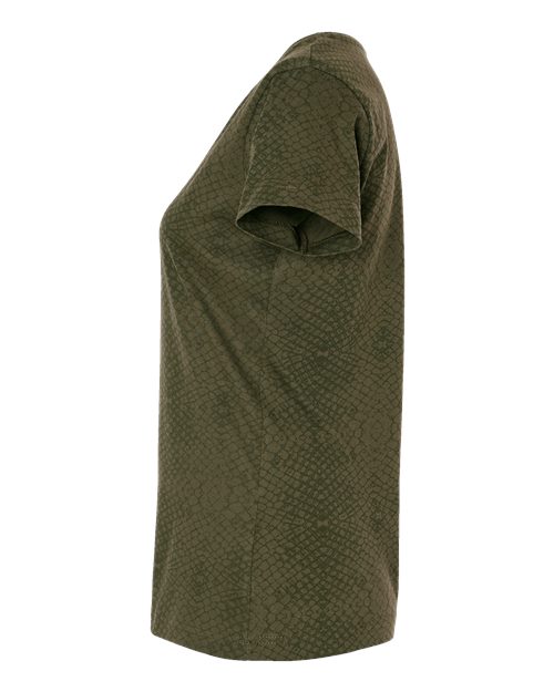 LAT Women's Fine Jersey Tee 3516 Green Reptile