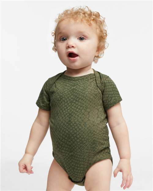 Rabbit Skins Infant Fine Jersey Bodysuit 4424 Green Reptile