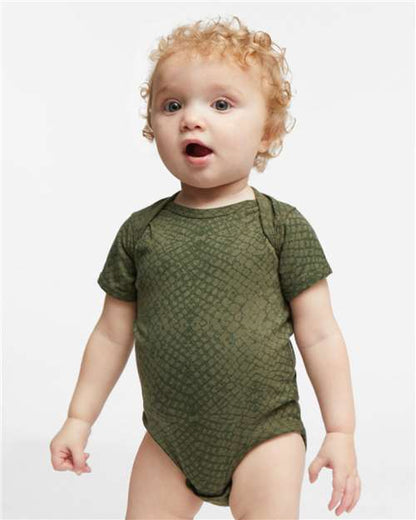 Rabbit Skins Infant Fine Jersey Bodysuit 4424 Green Reptile