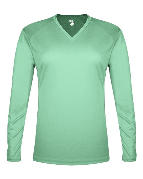 Badger Women's Tri-Blend Long Sleeve T-Shirt 4964 Mint