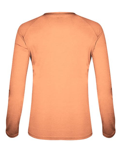Badger Women's Tri-Blend Long Sleeve T-Shirt 4964 Peach