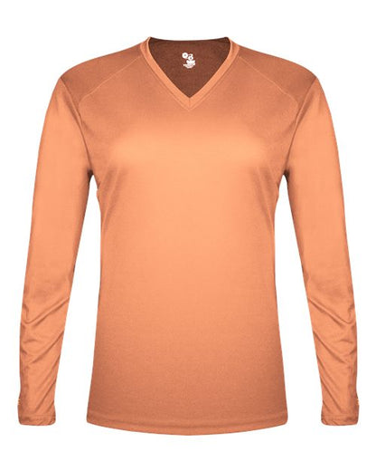 Badger Women's Tri-Blend Long Sleeve T-Shirt 4964 Peach