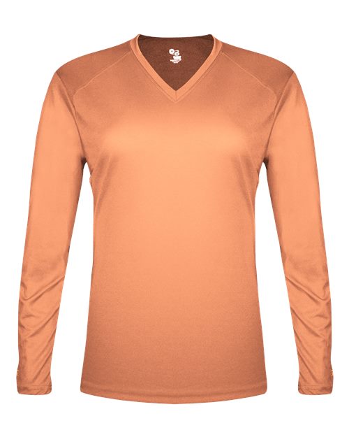 Badger Women's Tri-Blend Long Sleeve T-Shirt 4964 Peach