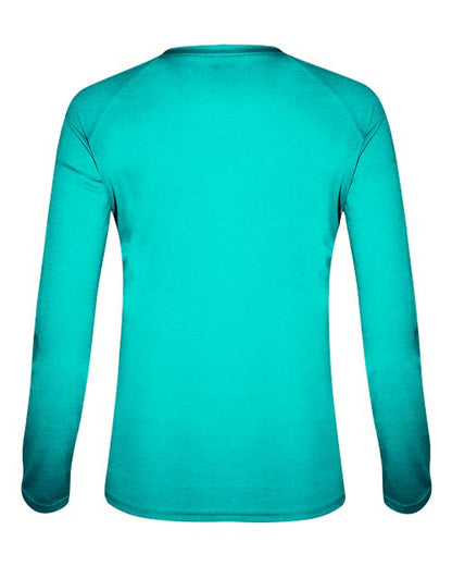 Badger Women's Tri-Blend Long Sleeve T-Shirt 4964 Turquoise