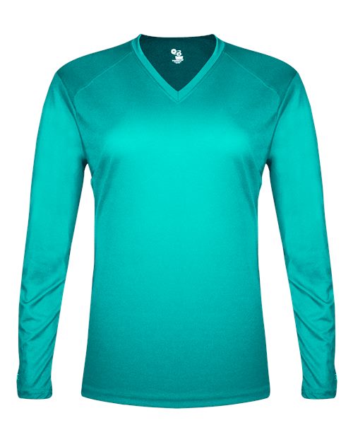 Badger Women's Tri-Blend Long Sleeve T-Shirt 4964 Turquoise