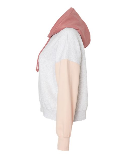 MV Sport Women's Sueded Fleece Colorblocked Crop Hooded Sweatshirt W23716