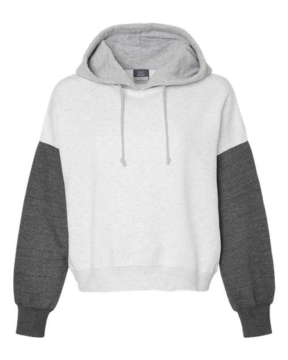 MV Sport Women's Sueded Fleece Colorblocked Crop Hooded Sweatshirt W23716