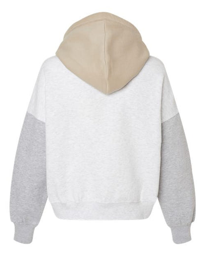 MV Sport Women's Sueded Fleece Colorblocked Crop Hooded Sweatshirt W23716