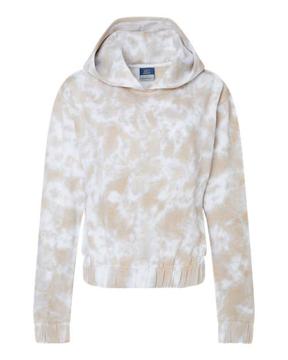 MV Sport Women's Sueded Fleece Tie-Dyed Crop Hooded Sweatshirt W23718