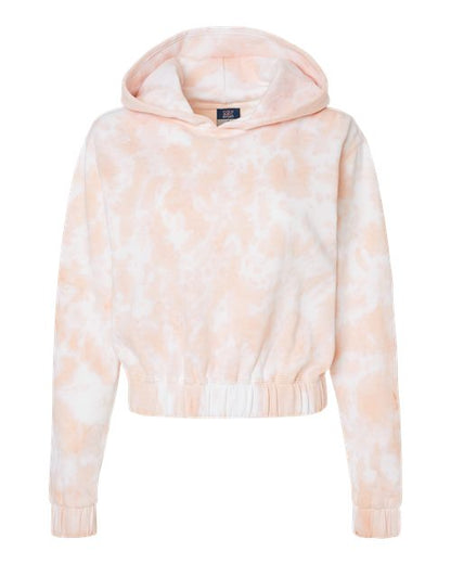 MV Sport Women's Sueded Fleece Tie-Dyed Crop Hooded Sweatshirt W23718