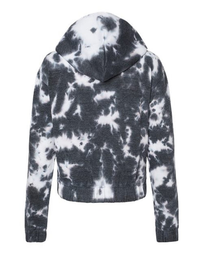 MV Sport Women's Sueded Fleece Tie-Dyed Crop Hooded Sweatshirt W23718