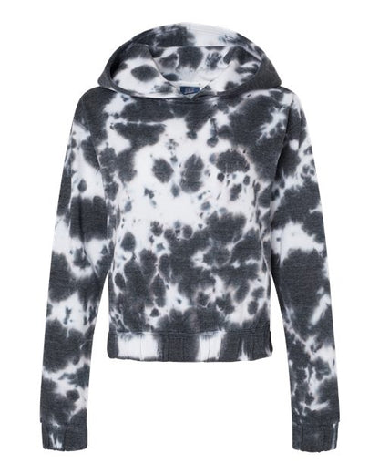 MV Sport Women's Sueded Fleece Tie-Dyed Crop Hooded Sweatshirt W23718