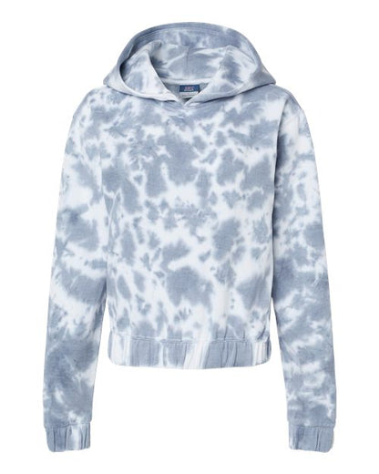 MV Sport Women's Sueded Fleece Tie-Dyed Crop Hooded Sweatshirt W23718