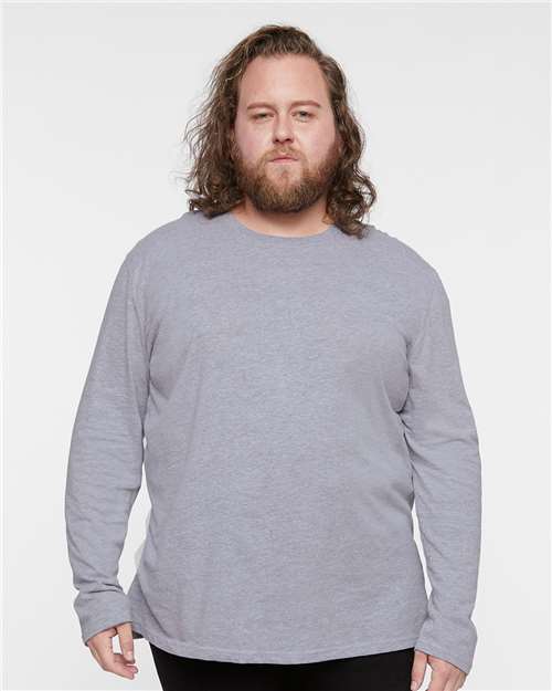 Custom Embroidered  LAT Fine Jersey Long Sleeve Tee 6918 Heather