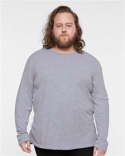 Custom Embroidered  LAT Fine Jersey Long Sleeve Tee 6918 Heather