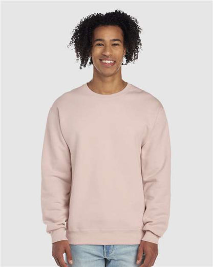 JERZEES NuBlend® Crewneck Sweatshirt 562MR Blush Pink Custom Embroidered Business Logo