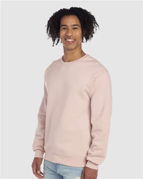 JERZEES NuBlend® Crewneck Sweatshirt 562MR Blush Pink Custom Embroidered Business Logo