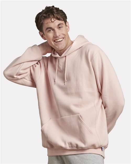 Russell Athletic Dri Power® Hooded Sweatshirt 695HBM Blush Pink Custom Embroidered Business Logo