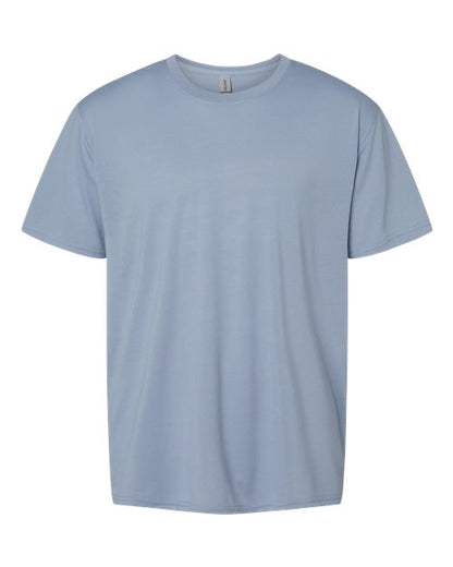 Gildan Performance® T-Shirt 42000 Stone Blue Custom Embroidered Business Logo