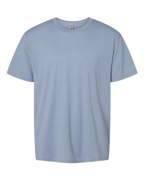 Gildan Performance® T-Shirt 42000 Stone Blue Custom Embroidered Business Logo