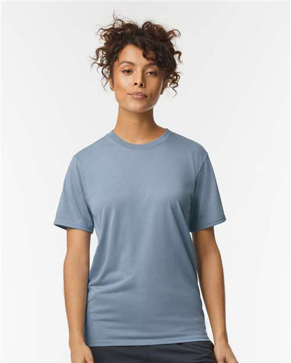 Custom Embroidered  Gildan Performance® T-Shirt 42000 Stone Blue