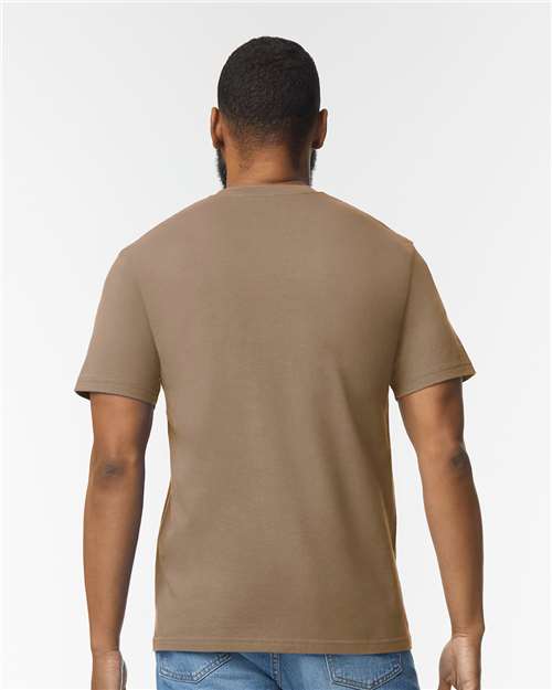 Gildan Softstyle® Midweight T-Shirt 65000 Brown Savana Custom Embroidered Business Logo