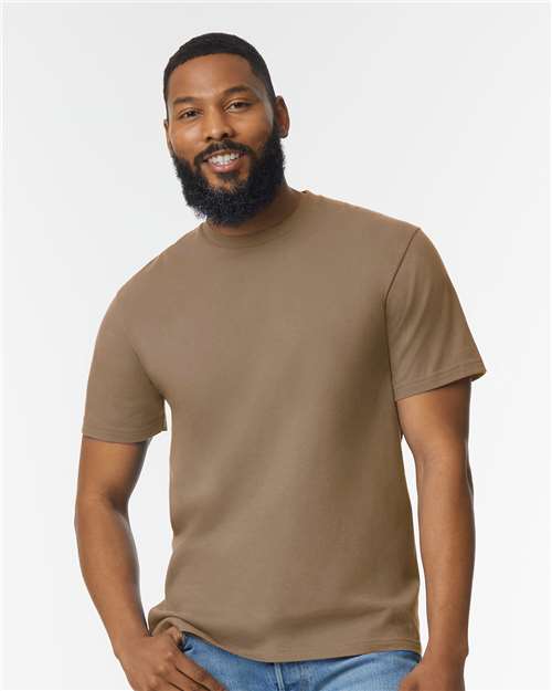 Custom Embroidered  Gildan Softstyle® Midweight T-Shirt 65000 Brown Savana