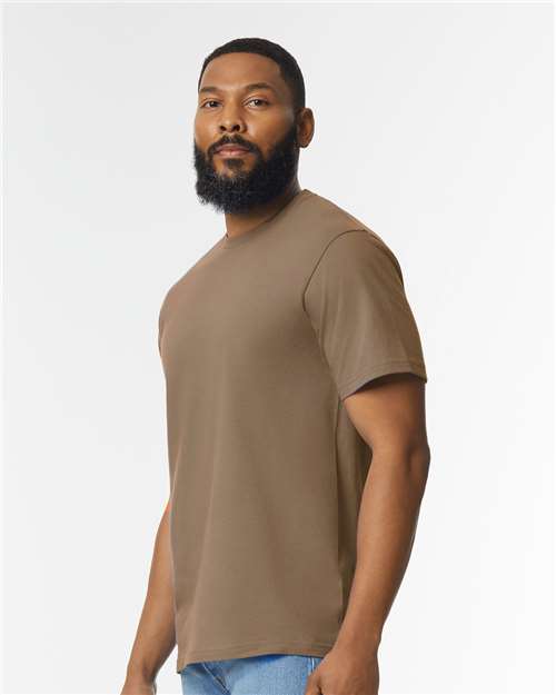 Gildan Softstyle® Midweight T-Shirt 65000 Brown Savana Custom Embroidered Business Logo