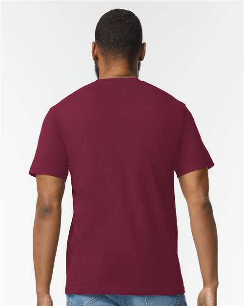 Gildan Softstyle® Midweight T-Shirt 65000 Maroon Custom Embroidered Business Logo