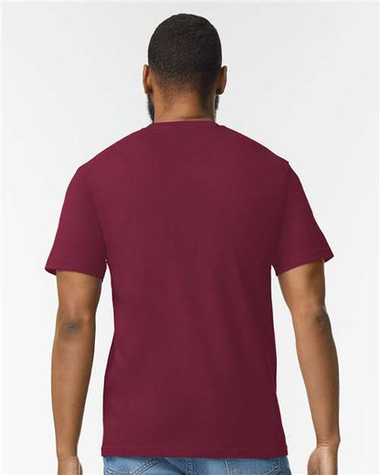 Gildan Softstyle® Midweight T-Shirt 65000 Maroon Custom Embroidered Business Logo