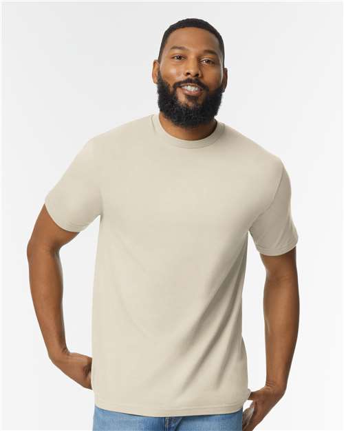 Custom Embroidered  Gildan Softstyle® Midweight T-Shirt 65000 Sand