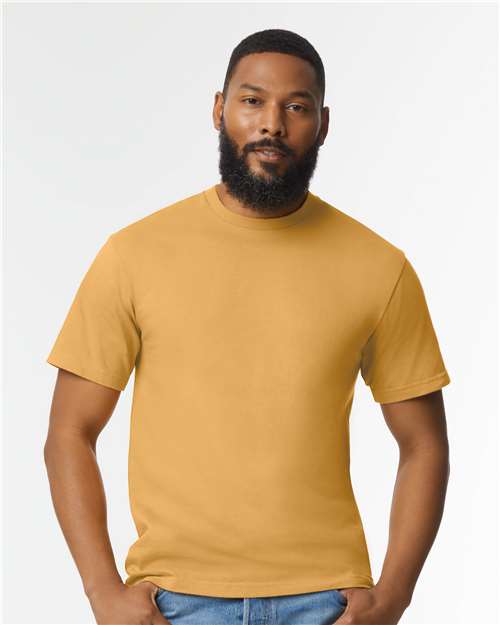 Custom Embroidered  Gildan Softstyle® Midweight T-Shirt 65000 Mustard